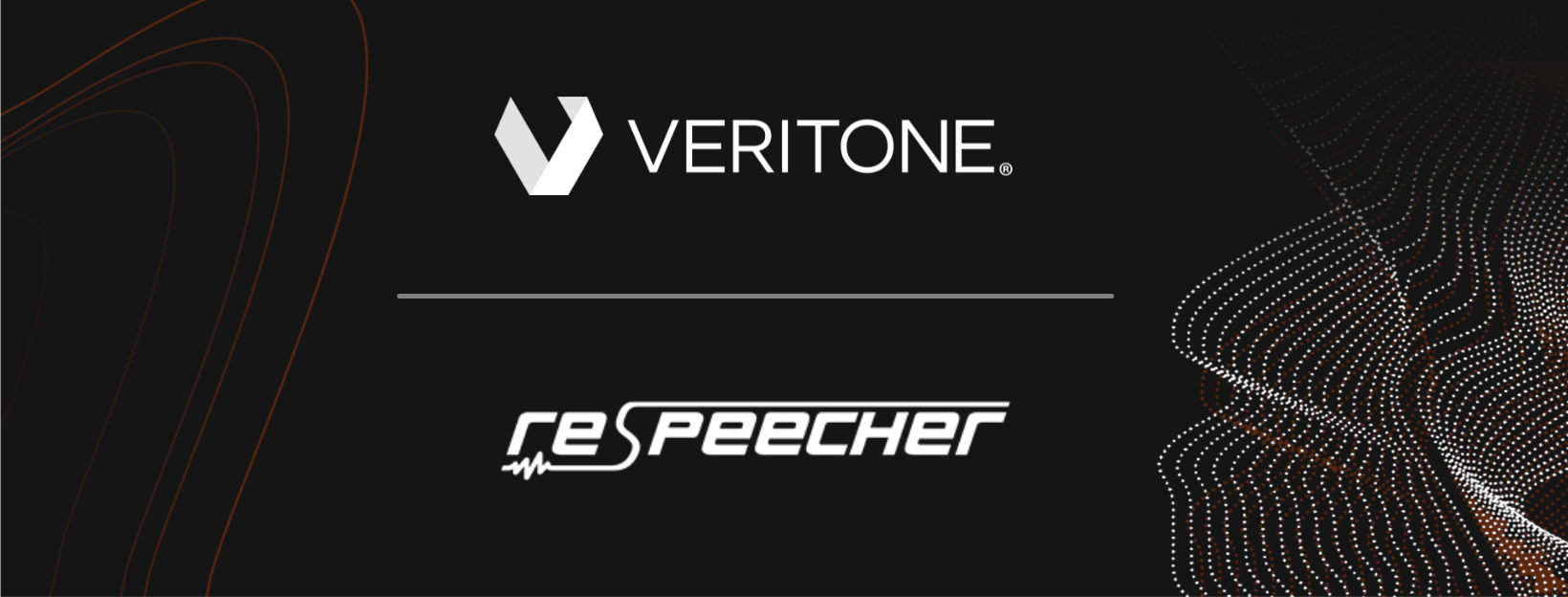 Respeecher and Veritone side by side logos symbolizing their partnership for AI-driven speech-to-speech voice generation.