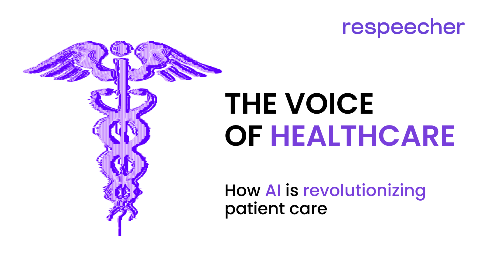 A stylized purple caduceus symbol, representing the medical field, next to the text 